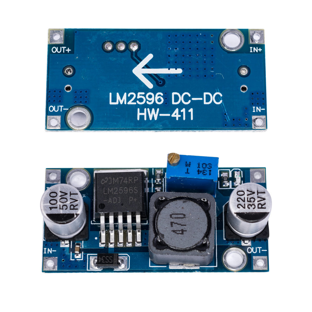 S-DIY-0302 Регульований step-down модуль живлення на LM2596 S-DIY-0302 Регульований step-down модуль живлення на LM2596