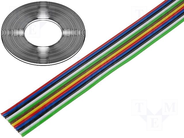 Шлейф TLWY12/0.12-BQ Cable (кабель стрічковий багатобарвний 12х0,12мм.кв., Cu; PVC; 300V)