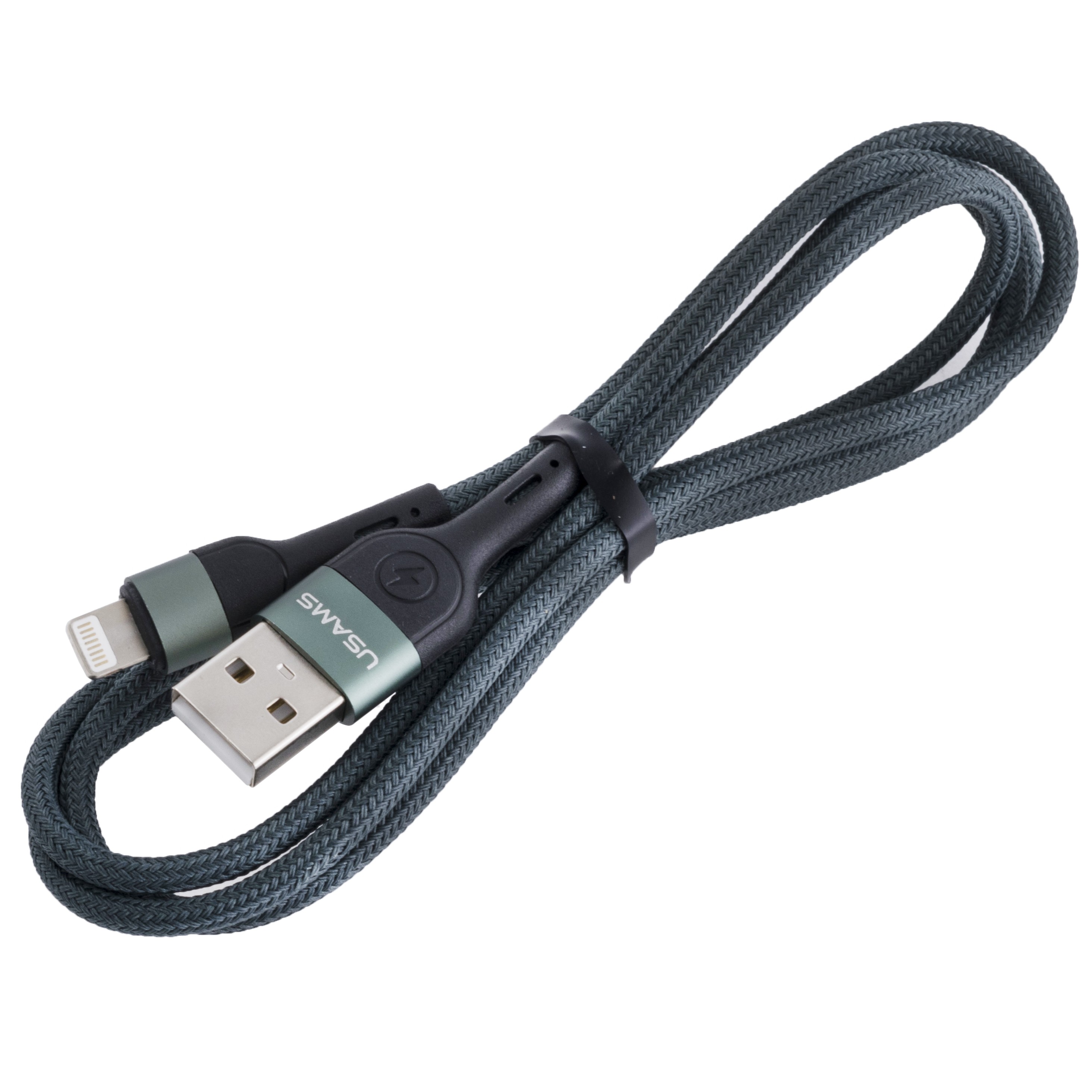 Кабель USB US-SJ448 U55 (USAMS) Lightning Aluminum Alloy Braided Data Cable (USAMS) 1м зелений
