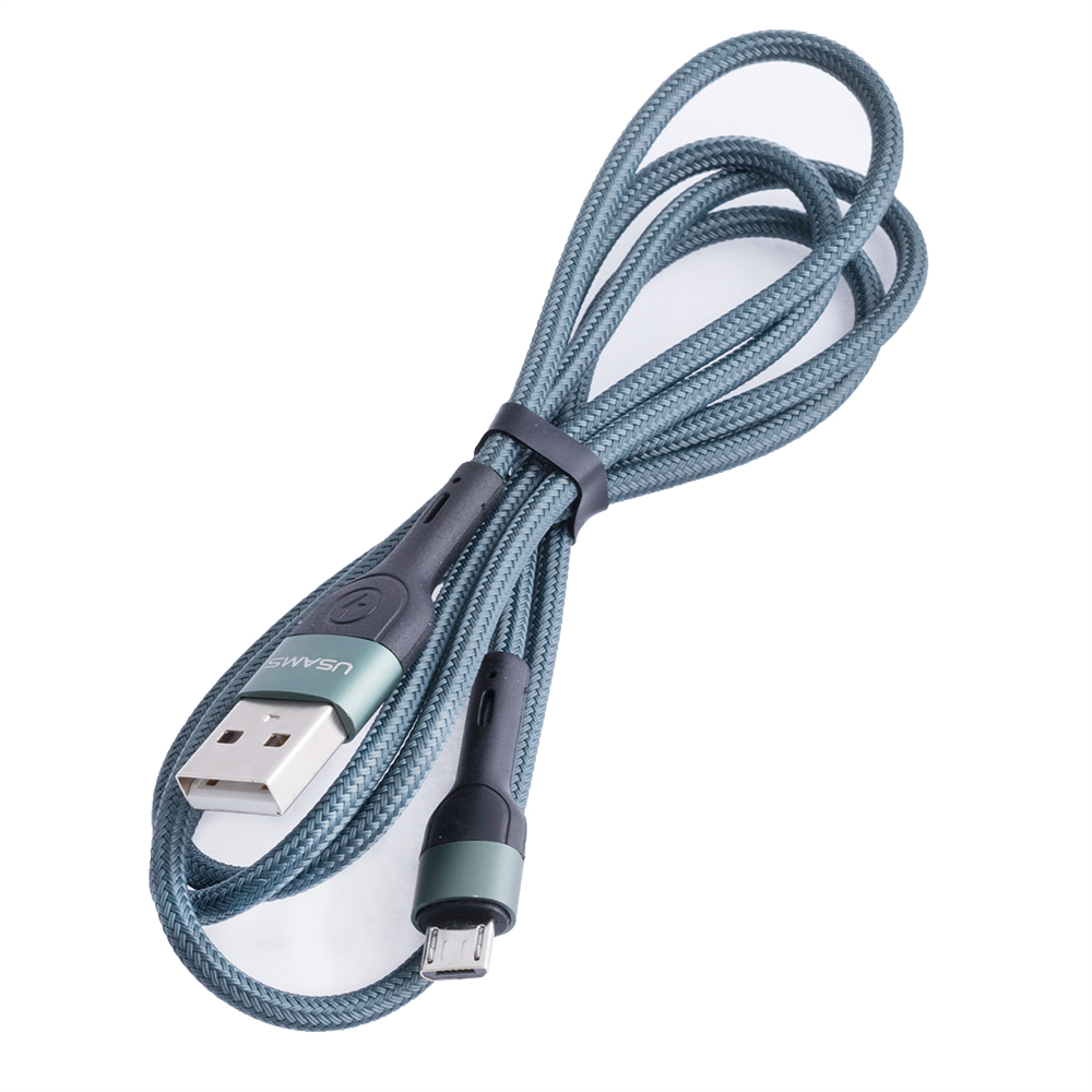 Кабель USB US-SJ450 U55 (USAMS) Micro Aluminum Alloy Braided Data Cable (USAMS) 1м зелений