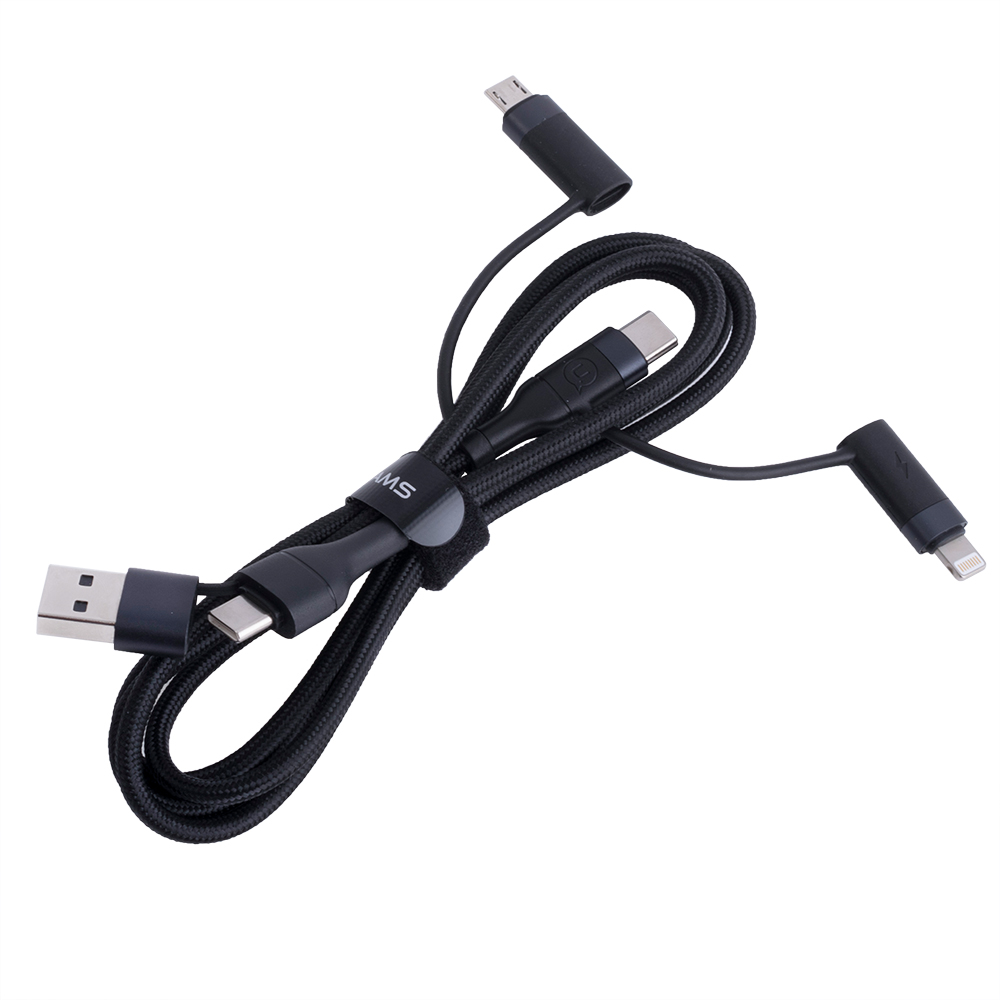 Кабель USB US-SJ547 U62 (USAMS) USB+Type-C для Type-C+Lightning+Micro PD Fast Charging & Data Cable (USAMS) 1.2м чорний