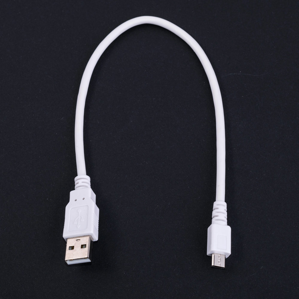 Кабель USBA-plug - USBmicro - plug довжина 0,3 м, білий (USB-MICBM-0.3)