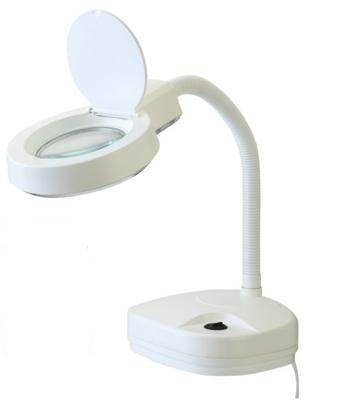 Лупа-лампа ZD-122 Led настольная, круглая, 3Х +8Х, диам-90мм, белая