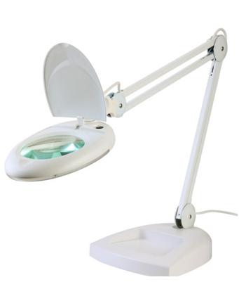 Лупа-лампа ZD-140 Led настольная, круглая, 5Х, диам.-130мм, белая