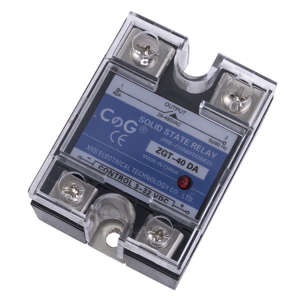 Реле твердотільне ZGT-40DA (CG) однофазне 3-32VDC (25mA) / 24-480VAC (40A)