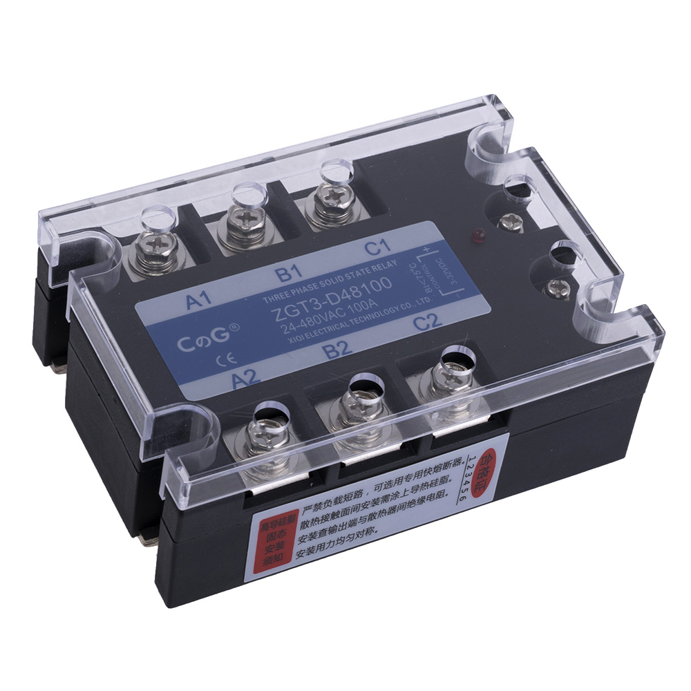 Реле твердотільне ZGT3-100DA (CG) трифазне 3-32VDC (25mA) / 24-480VAC (100A)